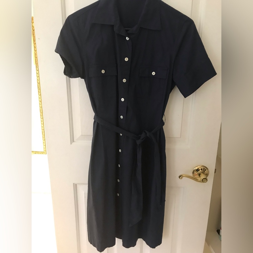 JCrew navy blue shirt dress